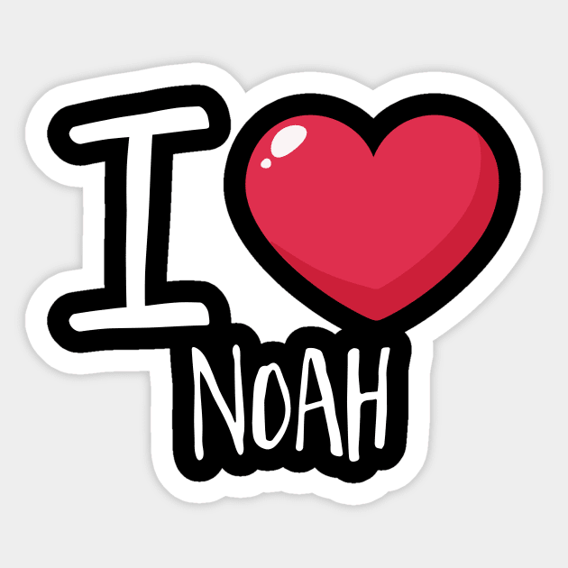 I Love Noah Sticker by Podycust168